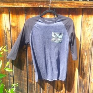 Hurley Grey/Black 3/4 slv shirt